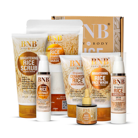 Bnb Whitening Rice Extract Bright & Glow Kit (with Box)(Bar code)